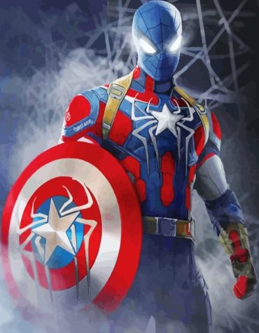 Captain America and Spider Man Heroes Paint By Numbers