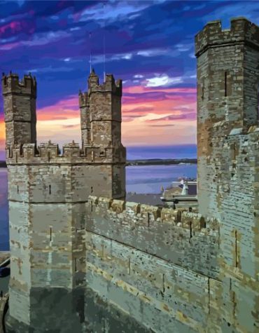 Carnarvon Castle Sunset Paint By Numbers