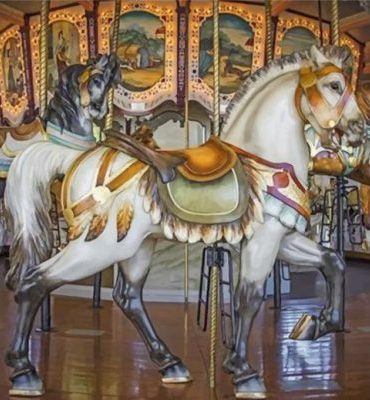 White Horses Carousel Paint By Numbers