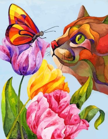 Abstract Cat Art Paint By Numbers