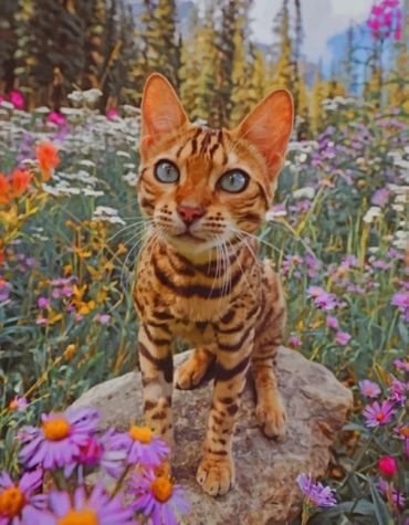 Bengal Cats in Bloom Paint By Numbers
