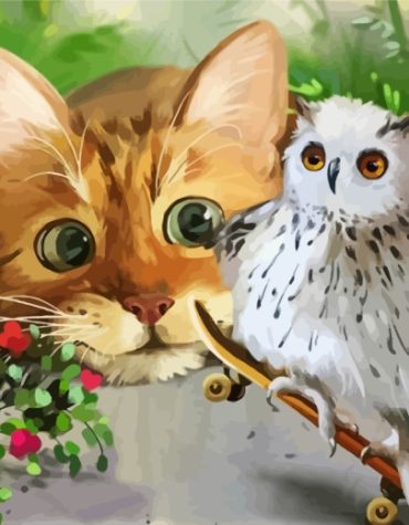 Cat and Owl Paint By Numbers