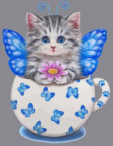 Cat and Butterfly Paint By Numbers
