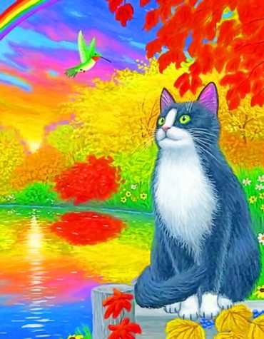 Contemplative Cat in Nature Paint By Numbers