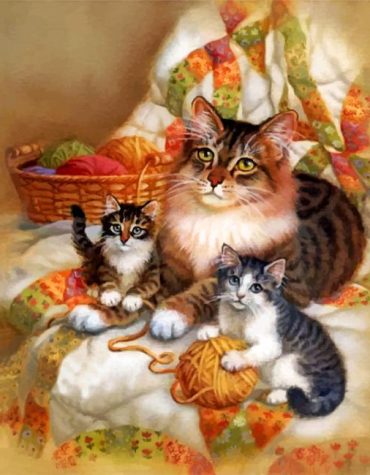 Cat Family Painting Paint By Numbers