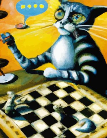 Chess-Loving Cat Paint By Numbers