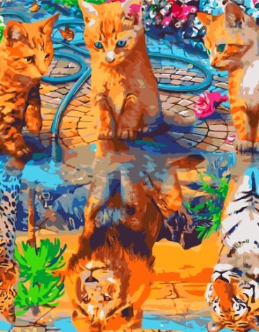Cat Water Reflection Paint By Numbers