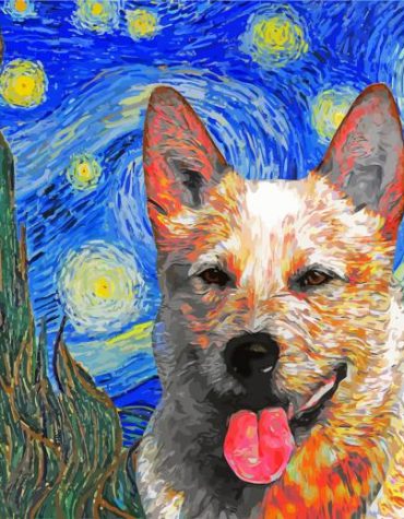 Red Heeler Van Gogh Style Paint By Numbers