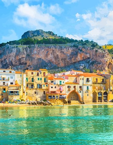 Cefalu Scenic Sea View Paint By Numbers