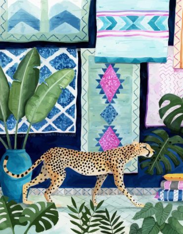 Moroccan Cheetah Illustration Paint By Numbers