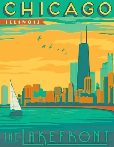 Chicago Cityscape Illustrations Paint By Numbers