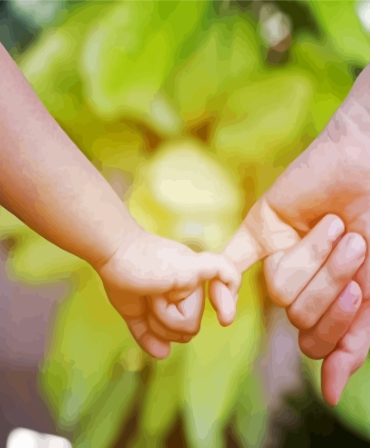 Child Holding Hands with Adults Paint By Numbers