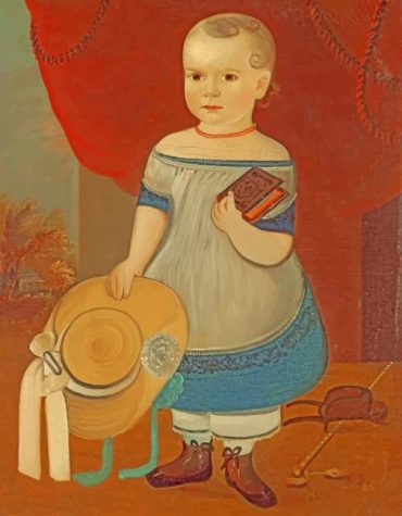 Retro 70s Child in Straw Hat Paint By Numbers