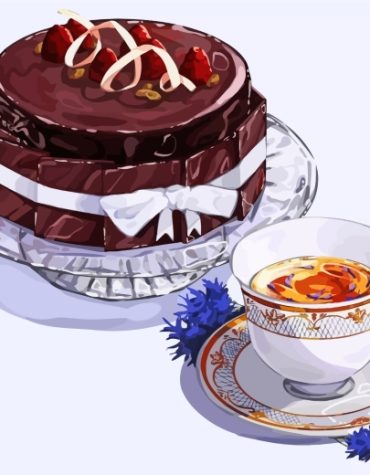 Chocolate Cake and Coffee Delight Paint By Numbers