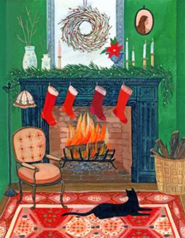 Christmas Fireplace Cozy Paint By Numbers