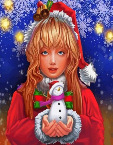 Christmas Girl Holiday Paint By Numbers