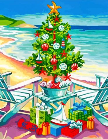 Beach Christmas Chairs Paint By Numbers
