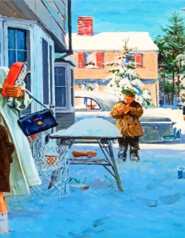 Vintage Christmas Snow Paint By Numbers