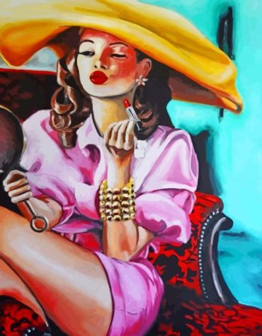 Elegant Woman Lipstick Style Paint By Numbers