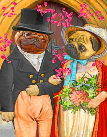 Romantic Dog Duo Paint By Numbers