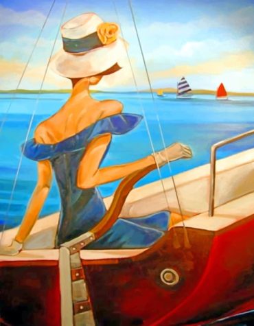 Classy Woman on Boat Paint By Numbers
