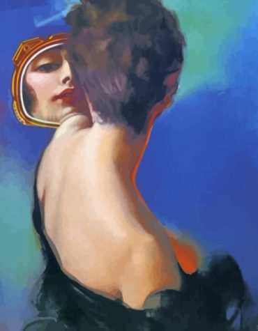 Elegant Woman in Mirror Paint By Numbers