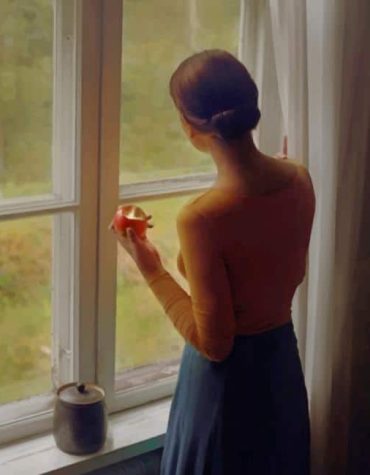 Woman Looking Through Window Paint By Numbers