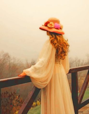 Elegant Woman in Sun Hat Paint By Numbers