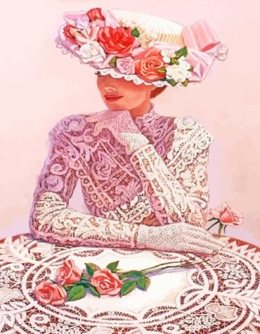 Vintage Floral Woman Paint By Numbers