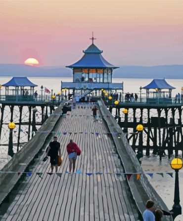 Clevedon Sunset Seascape Paint By Numbers