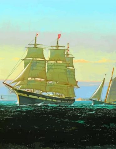 Clipper Ship Seascape Paint By Numbers