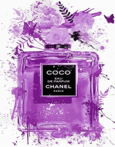 Coco Chanel Purple Bottles Paint By Numbers