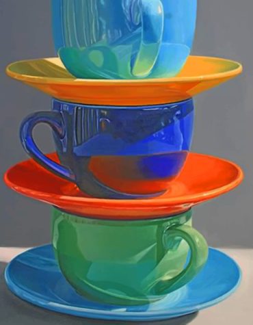 Colorful Coffee Cups Paint By Numbers