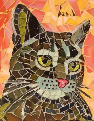 Collage Cat Mosaic Paint By Numbers