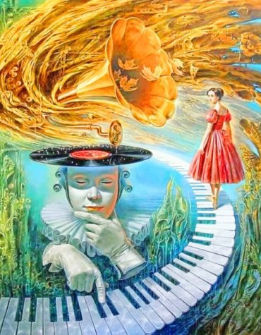 Vintage Piano Collage Paint By Numbers