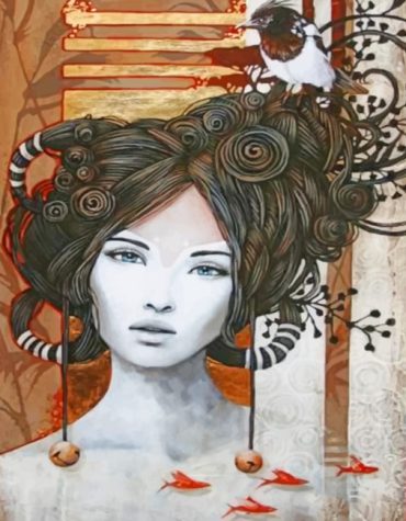 Birds and Women Collage Paint By Numbers