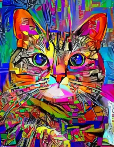 Colorful Abstract Cat Paint By Numbers