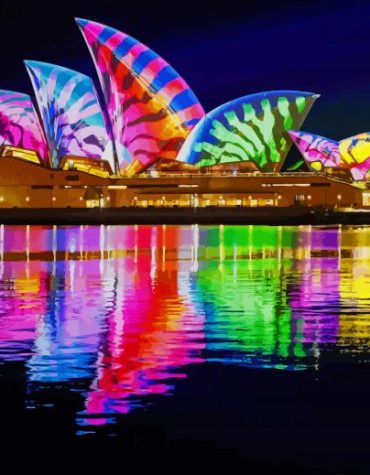 Opera House Lake Reflection Paint By Numbers
