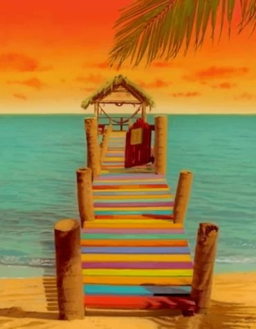 Colorful Beach Scene Paint By Numbers