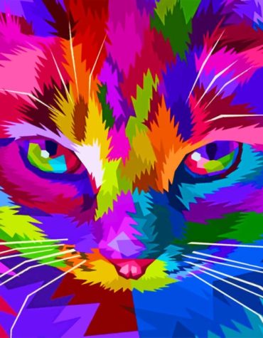 Colorful Pop Art Cat Paint By Numbers