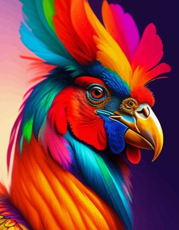 Colorful Chicken Art Paint By Numbers