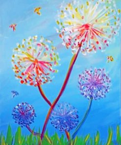 Colorful Dandelion Plants Paint By Numbers