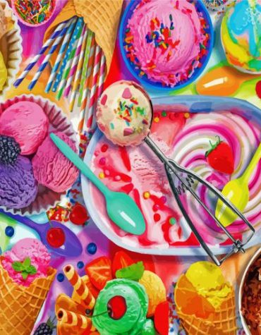 Colorful Delightful Ice Cream Paint By Numbers