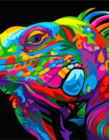Colorful Iguana Paint By Numbers