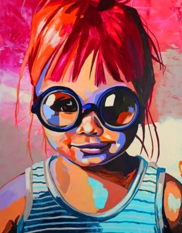 Colorful Girl with Glasses Paint By Numbers
