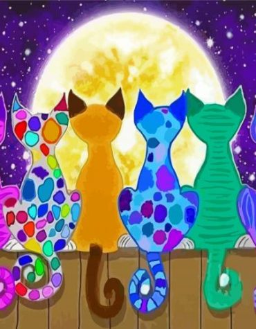 Colorful Cats Paint By Numbers