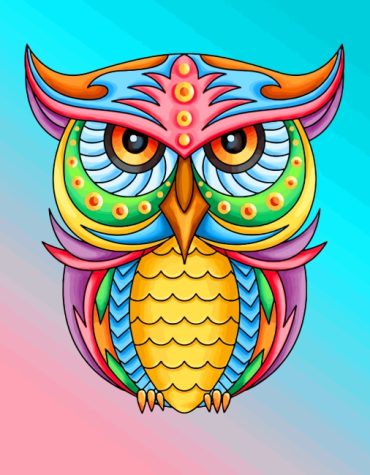 Colorful Rainbow Owl Paint By Numbers