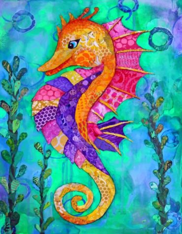 Colorful Seahorse Illustrations Paint By Numbers