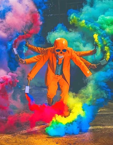 Colorful Skull Smoke Paint By Numbers