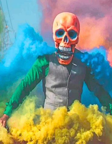Colorful Skull Smoke Paint By Numbers